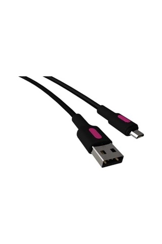 Coral Micro Usb Hızlı Şarj Kablosu Siyah + Fuşya/siyah Uç 150 Cm