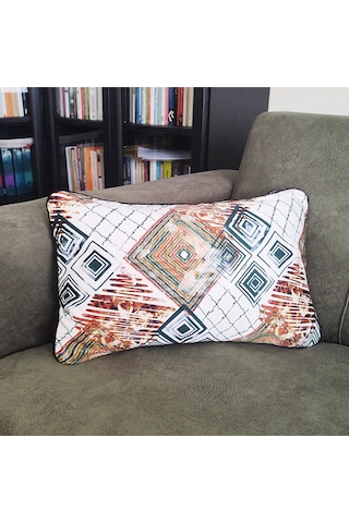 Ju Yaratıcı Tasarım Biyeli Yastık Kırlent Kılıfı Desenli Yeşil