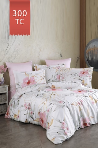 Varol Royal Saten 300tc Nevresim Takımı Çift Nevresimli Family Size - Stella Çok Renkli