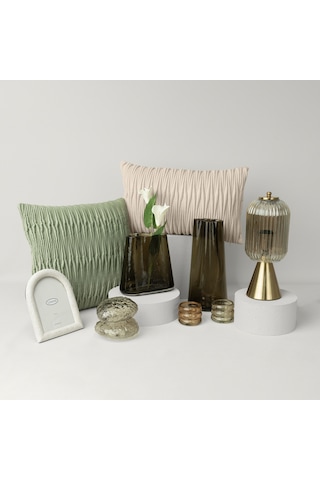 Linens Fiddle 45x45 Cm Kırlent Kılıfı Bej Bej