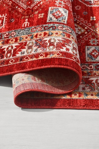 Anatolıa Halı Buhara -vintage - Kırmızı/ekru/turuncu - Sabit Ölçü