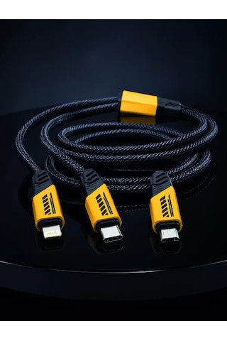 3'ü 1 Arada Usb Şarj Kablosu 240w Hızlı Şarj Ve Veri Aktarım Kablosu Renkli