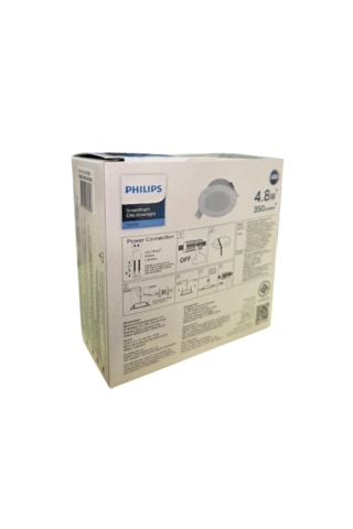Philips 4,8w Led Spot 3000k Sarı Işık 350lümen Delik Çap 75-85mm 5li Paket Beyaz