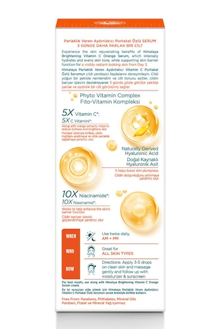 Himalaya Parlaklık Veren Aydınlatıcı Vitamin C Portakal Özlü Serum 30 ML
