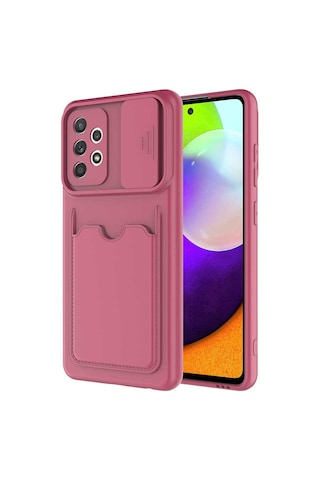 Zore Galaxy Uyumlu A72 Kılıf Msra Kartix Kapak - Koyu Mor Koyu Mor