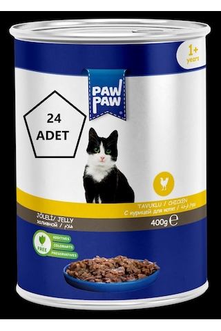 Paw Paw Jöleli Tavuklu Yetişkin Kedi Konservesi 24 x 400 G Paw Paw Jöleli Tavuklu Yetişkin Kedi Konservesi 24 x 400 G