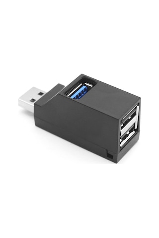 Maiyame Usb 3.0/2.0 Hızlı Hub: 3 Portlu Genişletici, Mini Taşınabilir, Siyah, Birden Fazla Cihazı Eş Zamanlı Kullanım İçin