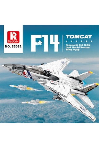 Reobrix 33032 F-14 Tomcat Jet Uçak Yaratıcı Yapı Blok Seti Building Blocks - 1600 Parça