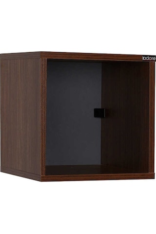 Adoremobilya Dekoratif Kare Duvar Rafı - Ispanyol Ceviz