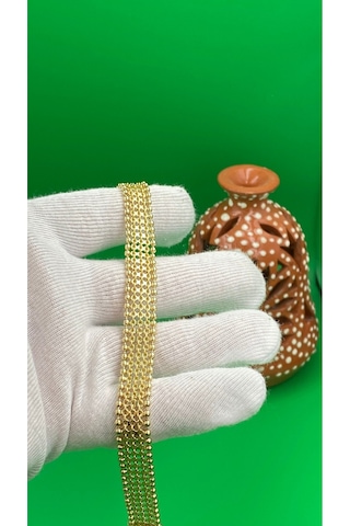 Xuping 14 Ayar Altın Kaplama Örgü Çelik Bileklik Gold