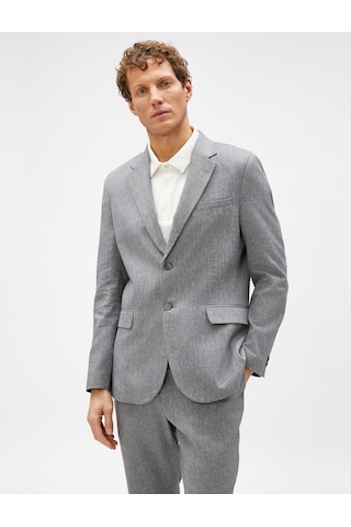 Koton Yazlık Ceket Blazer Cep Detaylı Düğmeli Antrasit 3sam50061hw 3SAM50061HW927 Antrasit