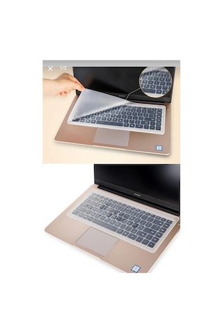 2 Adet Şeffaf Silikon Notebook Laptop Klavye Koruyucu Anti-toz Ve Su Geçirmez 15,6 Inç
