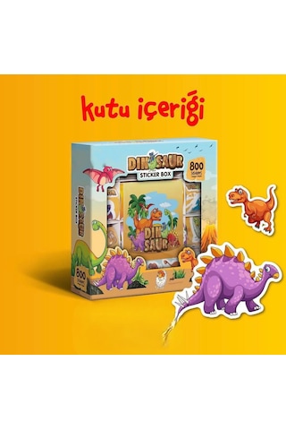 Dinosaur Sticker Box 800 Parça Eğitici Dinozor Temalı Çıkartma, Not Defteri Ve Origami Seti