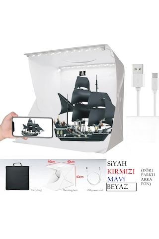Hpytech Katlanabilir Fotoğraf Kutusu,ışıklı Ürün Çekim Çadırı