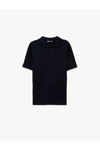 Koton Regular Fit Pamuklu Polo Yaka Kısa Kollu Triko Tişört Lacivert 6sam70039ht