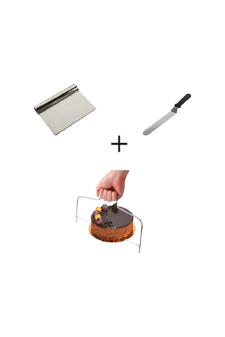 Pasta Sıvama Spatulası Çelik Spatula Hamur Kazıyıcı 3 Lü Set Bhl Çelik Gri Diğer