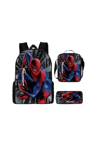 Örümcek Adam Sırt Çantası Seti - Okul Çantası, Beslenme Çantası Ve Kalem Kutusu Yde Th