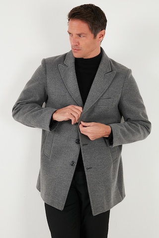 Buratti Slim Fit Apaş Yaka Astarlı Kaşe Erkek Kaban 584K1217 Açık Gri