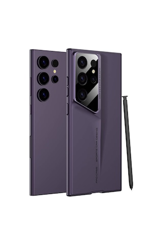 Galxy Uyumlu S23 Ultra Kılıf Ultra İnce Kamera Korumalı Sert Rubber Zore Procase Kapak-mor Mor