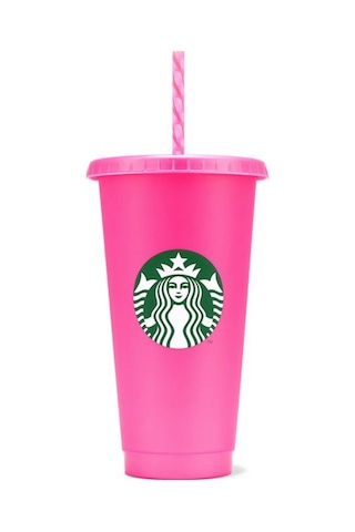 Starbucks Çok Kullanımlık Plastik Bardak, Pipetli 709 Ml 366264074 Pembe
