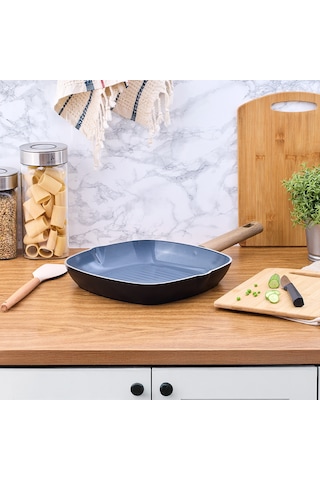 Aryıldız 28 Cm Eco Seramik Grill Tava Siyah