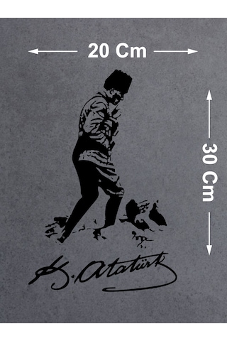 Mustafa Kemal Atatürk Kocatepe Silüet Sticker - Araba Oto Motosiklet Karavan Sticker - 00617 30x20 Cm