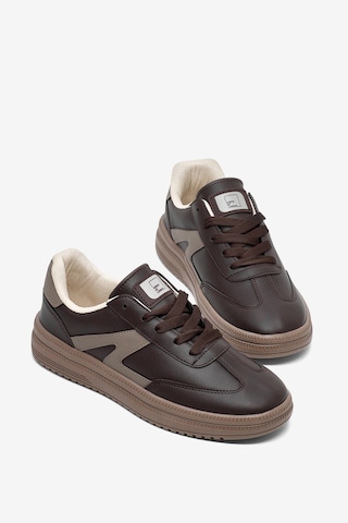 Tonny Black Rahat Kalıp Kauçuk Taban Bağcıklı Sneaker Kadın Kahve Sneaker Tbtyldz005