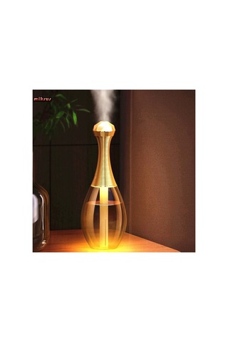 Hava Nemlendirici Ultrasonik Led Rgb Parfüm Şişesi Ev Araba Aromatik Difizör 300ml Beyaz