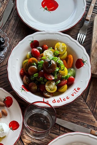 Rakle x Bengi Kurtcebe Pomodoro Stoneware 4'lü Yemek Tabağı Seti 23 cm