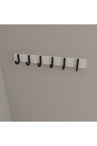 Hepsi3boyutlu Modern Duvar & Kapı Baston Askılık - 6 Adet Siyah J Askılık - Model No : 6 Siyah