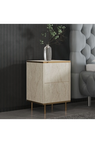 İmaj Komodin Traverten/gold - Bej Bej