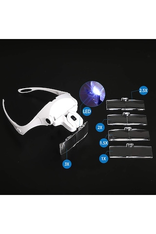 Büyüteç Özellikli Ledli Gözlük