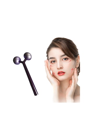 Metal Yüz Masaj Aleti Face Yoga Guasha 3d Roller Graston Aparatı Siyah Renk