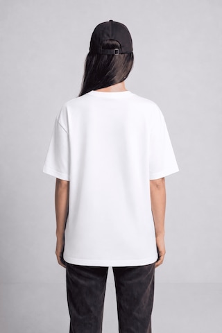 Black Nova Oversize Baskılı Unisex %100 Pamuk T-shirt Caffeine Beyaz