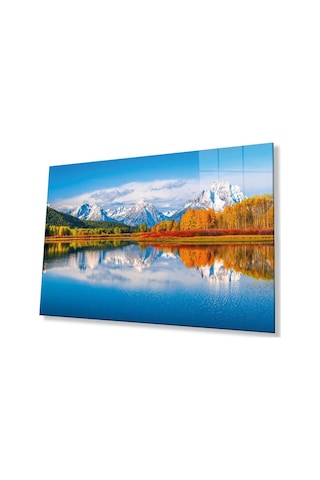 Dağ Yansıma Manzara Cam Tablo 4mm Dayanıklı Temperli Cam Mountain Reflection Landscape Glass Table25