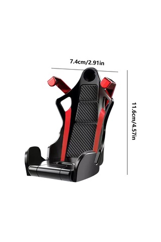 Spor Koltuk Modelli Havalandırma Izgarası Telefon Tutucu Siyah Kırmızı Siyah