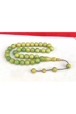 Tesbihci Yeşil Küre Model Sıkma Kehribar Tesbih