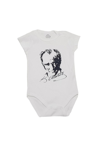 Feyzamavm Unisex Bebek Atatürklü Kısa Kollu Çıt Çıtlı Zıbın Feyzamavm Unisex Bebek Atatürklü Kısa Kollu Çıt Çıtlı Zıbın