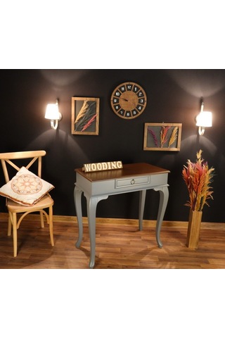 Wooding 80 Cm Çekmeceli Masif Gri Ceviz Dresuar (548586242) Gri