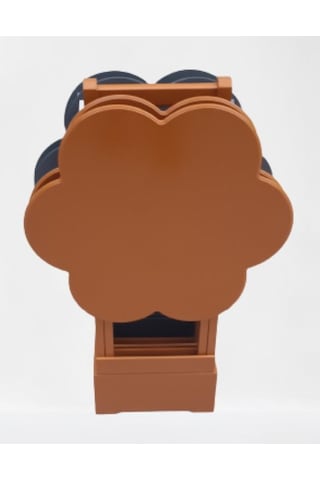 1448bng90108çanta Zigon Sehpa Papatya Dörtlü Model Ahşap Mdf Gri Ve Hardal Renk Uyum El Yapım