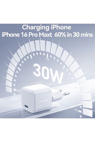 Tongxida Joyroom Jr-tcg15 30w Mini Hızlı Şarj Adaptörü, Ab Tak, Beyaz Beyaz