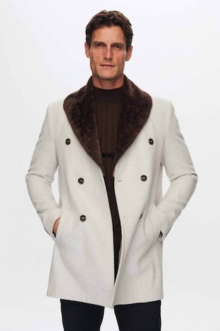 Ds Damat Regular Fit Bej Yakası Çıkartılabilir Kürklü Kaban 9HF08ORT10004 Bej