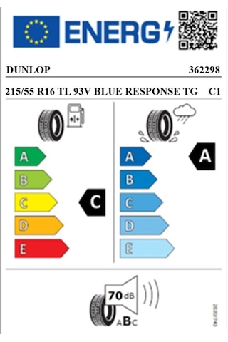 Dunlop 215/55 R16 TL 93V Blue Response Tg Elektrikli Araç Yaz Lastiği 2026