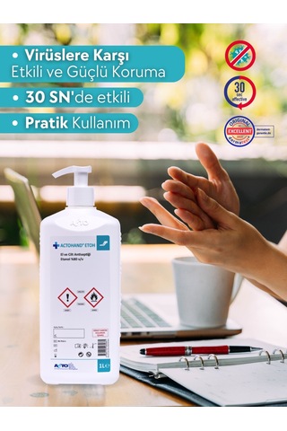 Acto Actohand Etoh 1 Litre El Ve Cilt Antiseptiği - Etanol 80 % V/