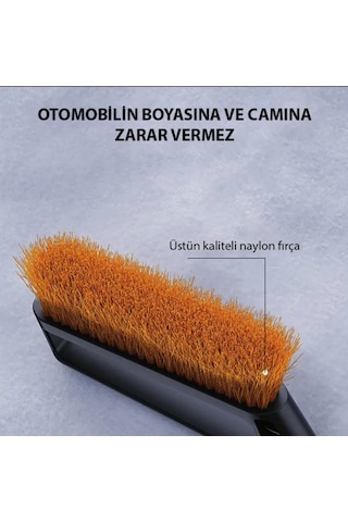 Uzayabilir Kar Buz Temizleme Fırçası Çizmeyen Nano Yapı Araç Temizleme Fırçası Siyah