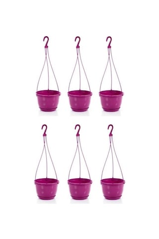Omnipazar So-sm01 Safir Makrome Askılı Balkon Saksı 1,7 Lt Vişne 6 Adet
