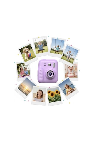 Çocuk Dijital Fotoğraf Makinesi Anında Baskı Ve 4 Rulo Kağıt 5 Glblseme - 90 Kalem