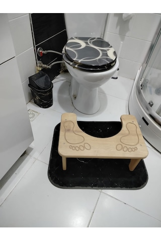 Wc Çömelme Ayak Taburesi, 45x28cm Yükseklik18 Cmbasamak Taburesi Açık Ahşap