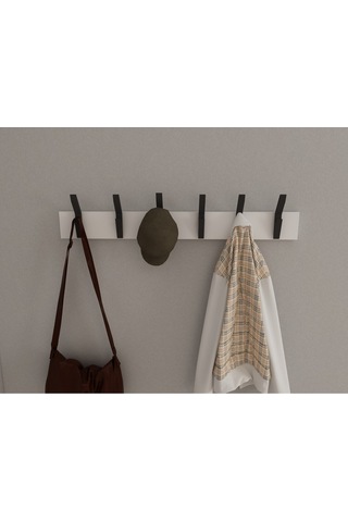 Hepsi3boyutlu Modern Duvar & Kapı Kanca Askılık - 6 Adet Siyah Kanca Askılık - Model No : 3 Siyah