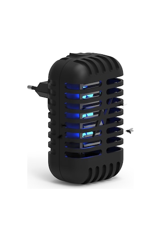 Xiyyadms Ev İçin Mini Moskito Öldürücü Lambası - Mor Işık Dalga Çekirdekli Elektrikli - Sessiz Çalışma - Güvenli Kafes - Siyah - Avrupa Standartı 110v-240v Siyah